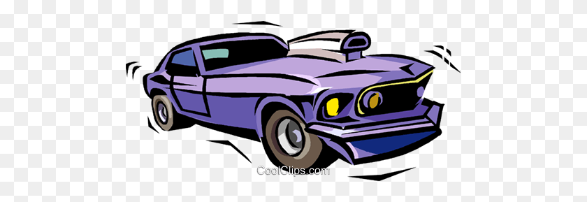 480x229 Muscle Car Royalty Free Vector Clip Art Illustration - Muscle Car Clipart
