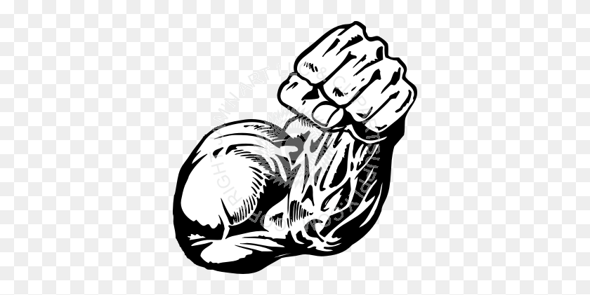 348x361 Muscle Fist - Fist Clipart Black And White