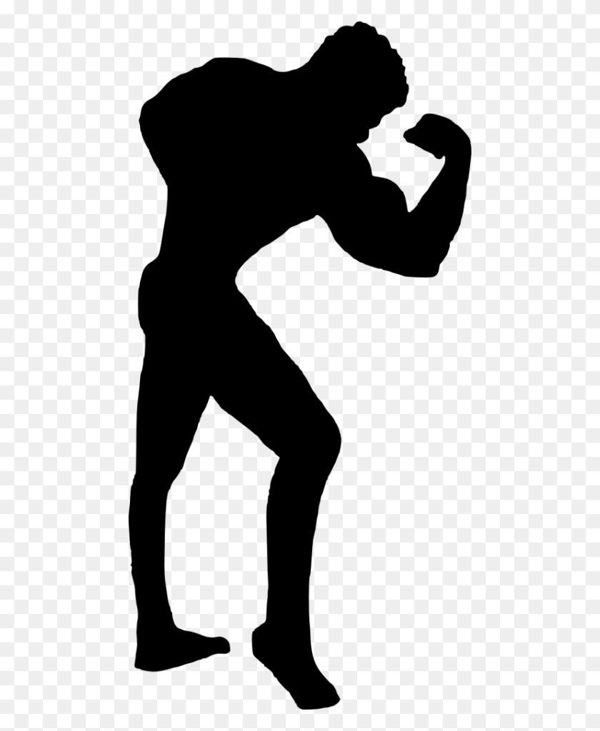 480x964 Muscle Man Bodybuilder Silhouette Png - Muscle Man PNG
