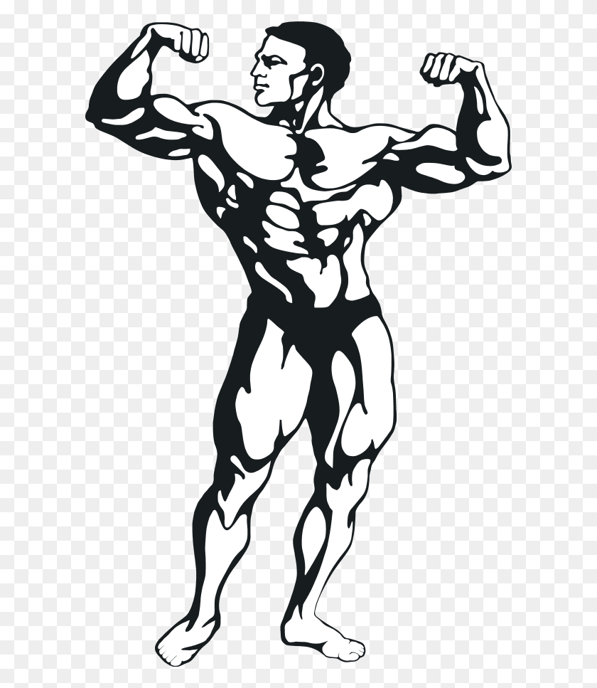 600x907 Muscular Man - Physical Fitness Clipart