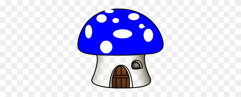 300x279 Mushroom In Blue Clip Art - Mushroom Clipart