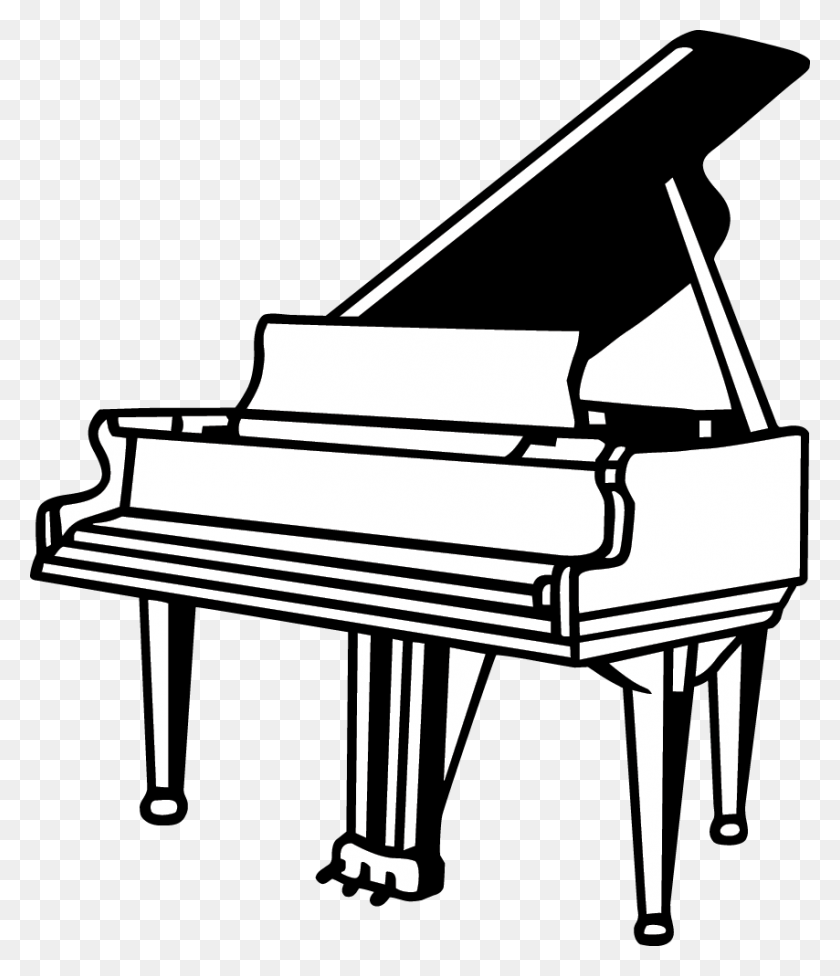 854x1003 Музыка - Фортепианная Клавиатура Черно-Белый Клипарт