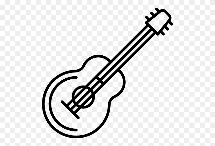 512x512 Instrumento De Música, Guitarras, Guitarra Acústica, Músico, Musical - Imágenes Prediseñadas De Guitarra Acústica En Blanco Y Negro