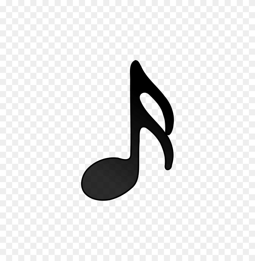 566x800 Music Note Clip Art Black And White - Note Clipart