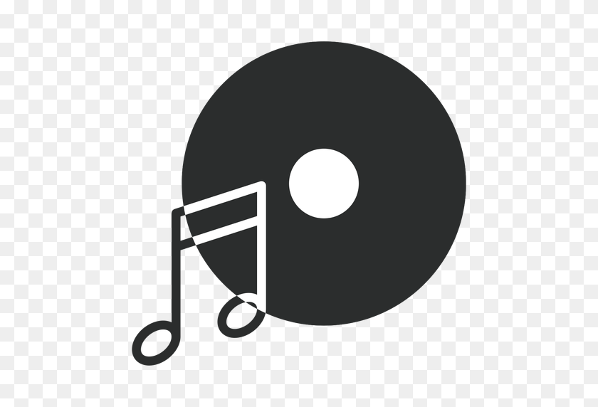 512x512 Music Note Disc Flat Icon - Disc PNG