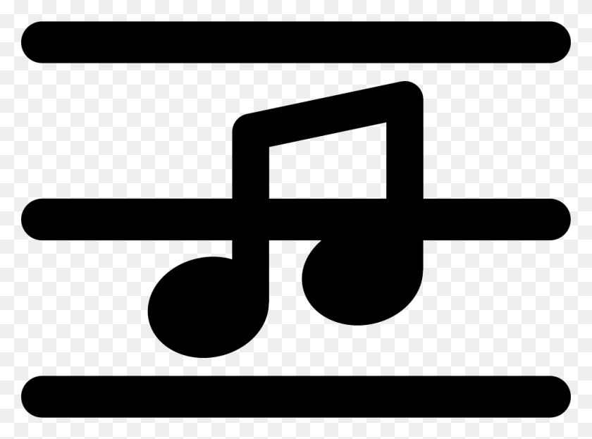 980x708 Music Note On A Musical Pentagram Lines Png Icon Free Download - Pentagram PNG