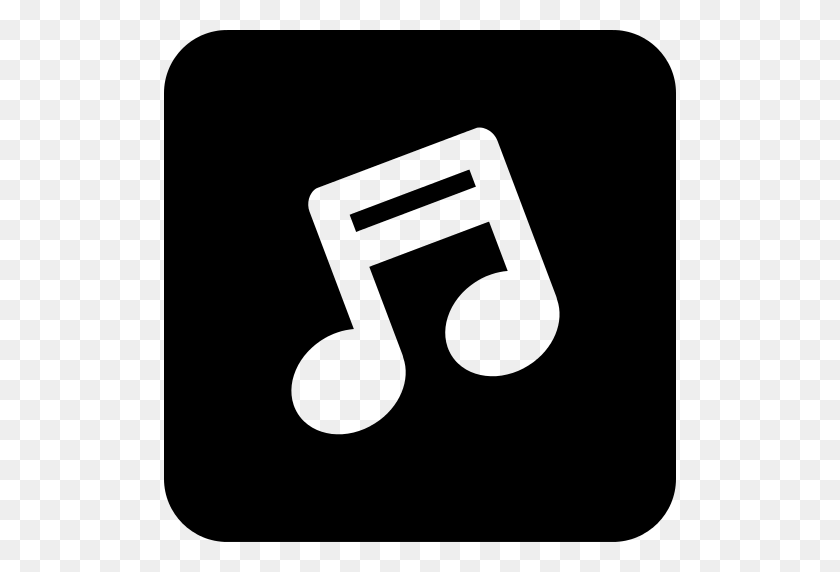 512x512 Music Note Symbol In A Rounded Square Png Icon - Rounded Square PNG