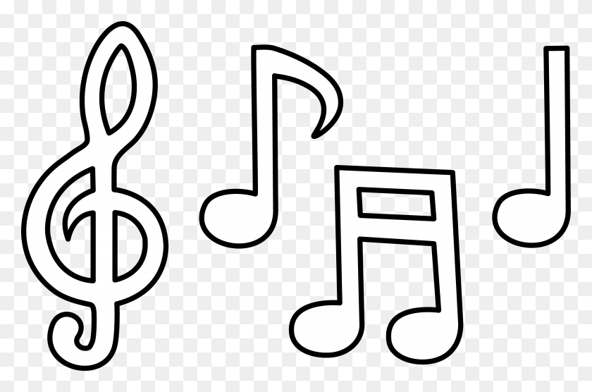 5355x3407 Music Notes Clip Art Png - Line Clipart PNG