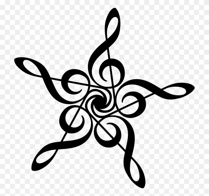 729x729 Music Notes Flower Tattoo Transparent Png - Flower Tattoo PNG