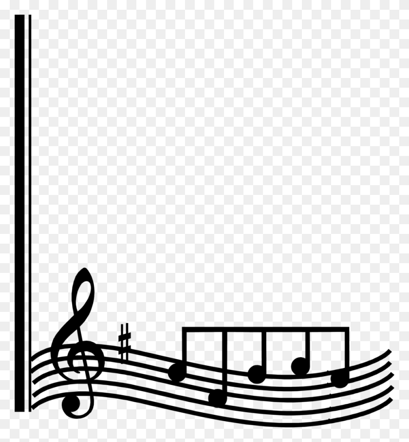 958x1041 Музыкальные Ноты Free Stock Photo Illustration Of Music Notes - Music Border Clip Art