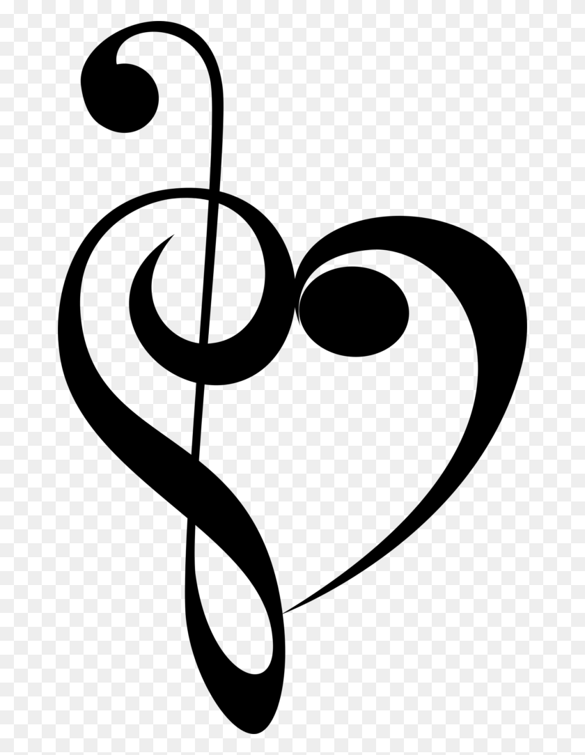 674x1024 Music Notes Heart Clipart Of Winging - Music Notes Clipart No Background