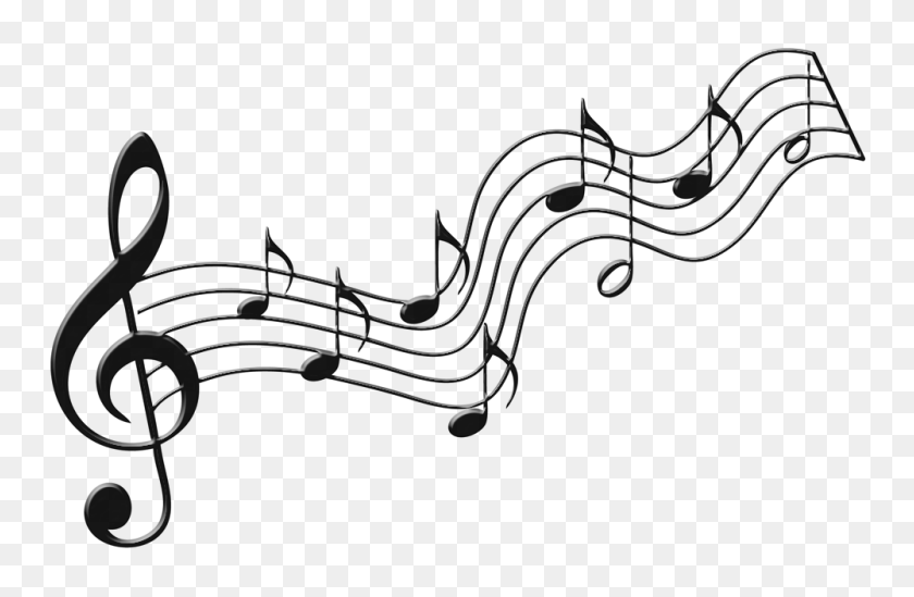 1000x627 Music Notes Png Images Free Download, Note Clef Png - Line Art PNG
