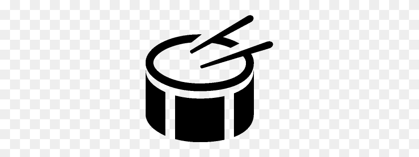 256x256 Music Side Drum Icon Drum Drums, Music And Drum Tattoo - Drum Clipart Black And White