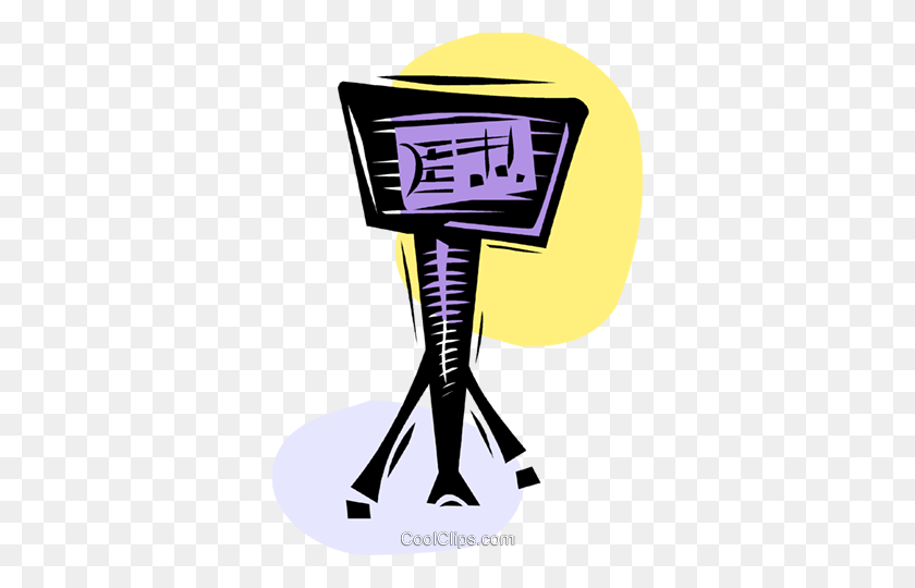 Music Stand And Music Sheet Royalty Free Vector Clip Art - Sheet Clipart