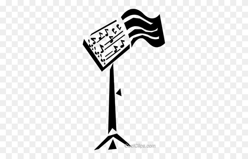 279x480 Music Stand Royalty Free Vector Clip Art Illustration - Music Stand Clipart