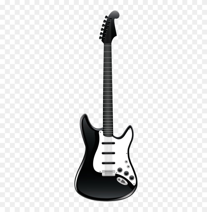281x800 Musical Instrument Clip Art, Guitar And Music - Electric Guitar Clipart Black And White