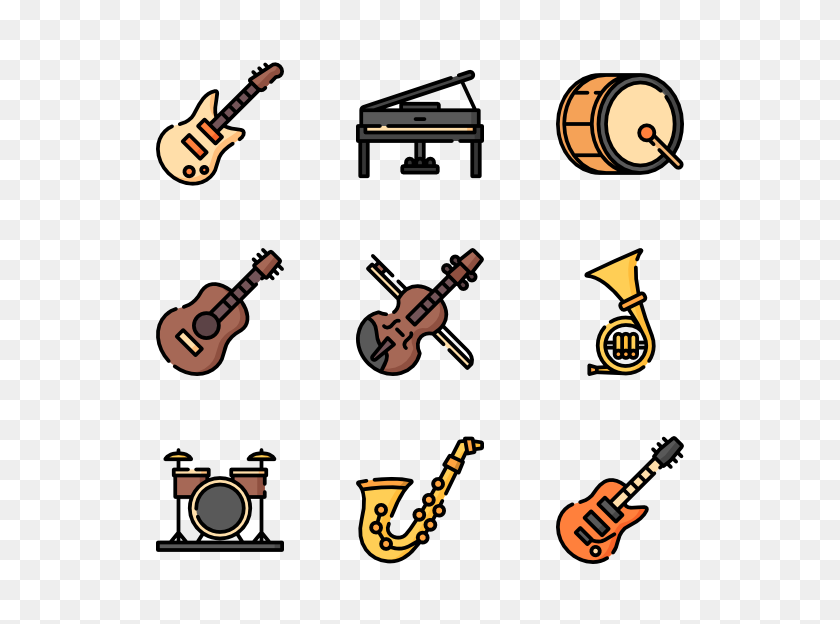 600x564 Paquetes De Iconos De Instrumentos Musicales - Instrumento Png