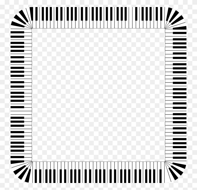 750x750 Musical Keyboard Borders And Frames Piano - Piano Black And White Clipart