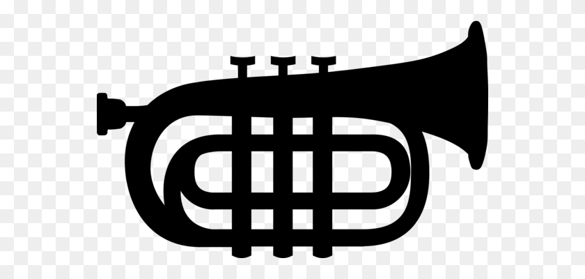562x340 Musician Musical Instruments Black And White Drawing Free - Trumpet Clipart Black And White
