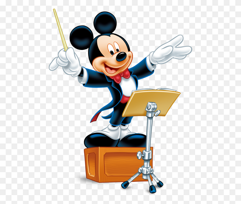 500x651 Musicista Mickey Mouse Disney, Mickey Mouse - Conductor Clipart