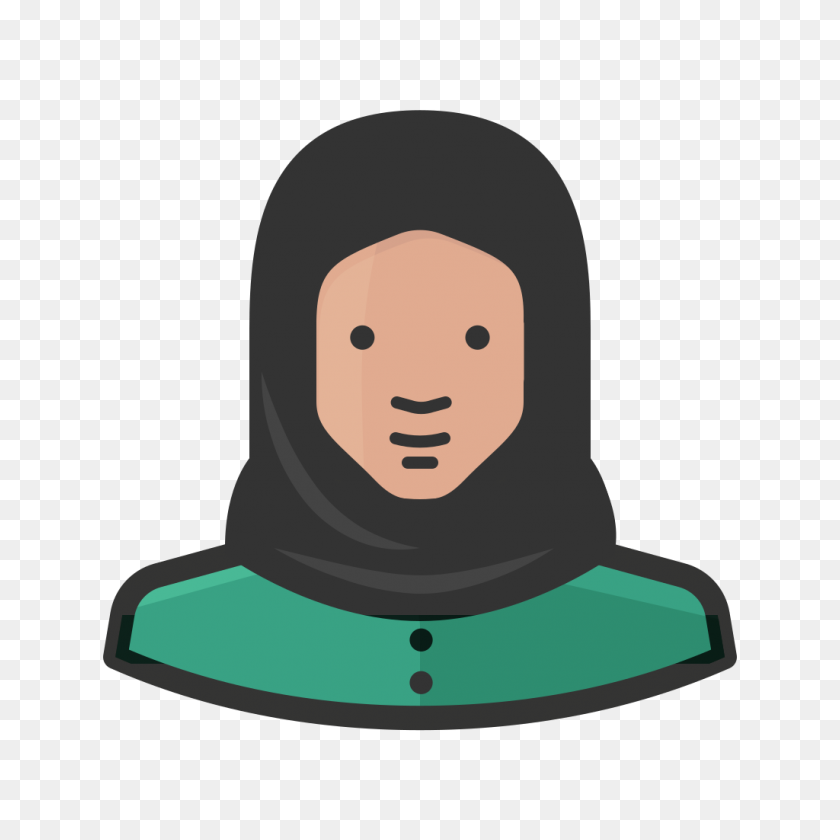 1024x1024 Значок Мусульманка Бесплатные Аватары Набор Иконок Разнообразие Аватаров - Значок Женщина Png
