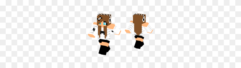 300x180 Mustache Girl With Bow Skin Minecraft Skins - Minecraft Bow PNG