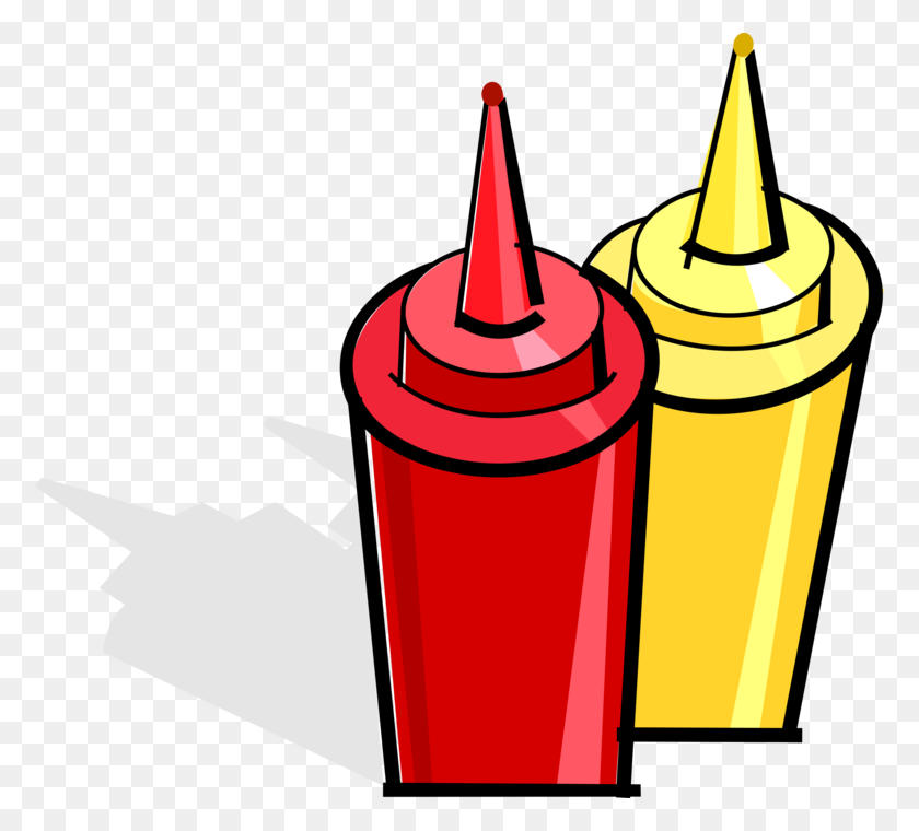 776x700 Mustard And Ketchup Condiment Bottles - Ketchup Bottle PNG