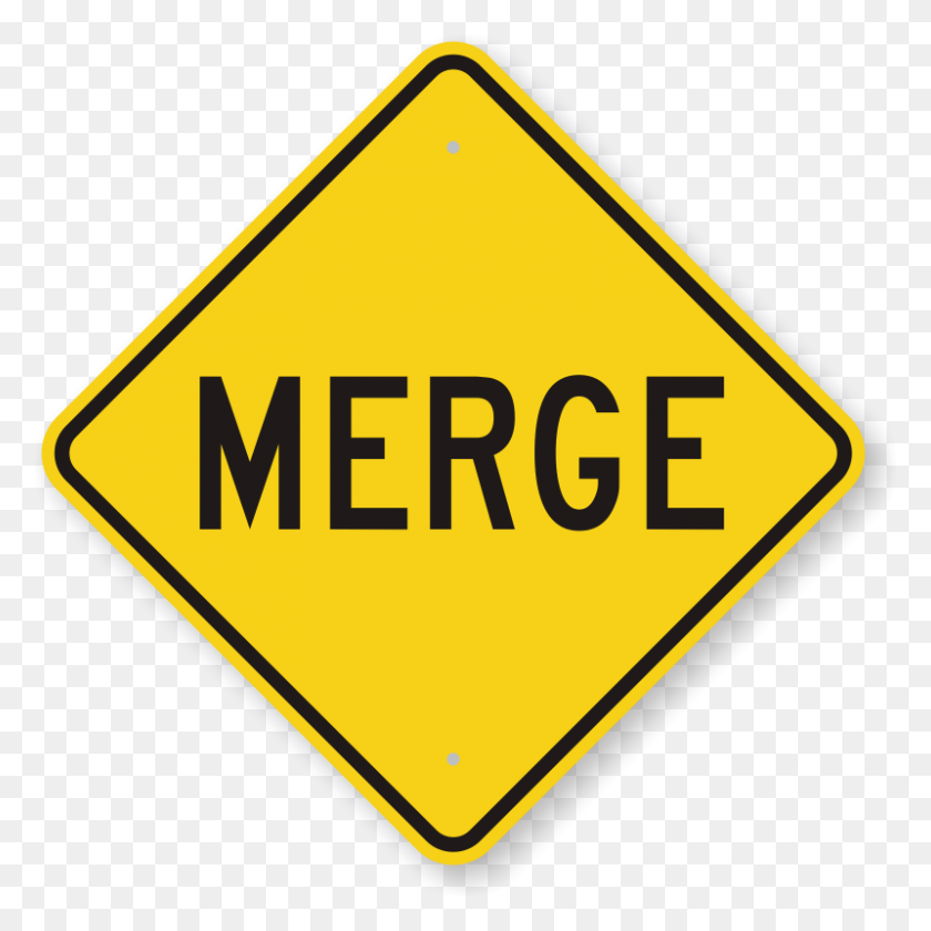 800x800 Mutcd Merge Signs Left Merge Signs Right Merge Signs - Slow Down Clipart
