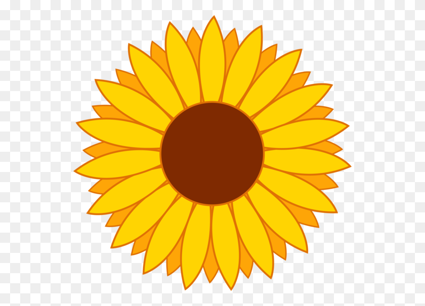 550x545 My Free Clipart Of A Cute Yellow Sunflower Clipart - Cute Flower Clipart