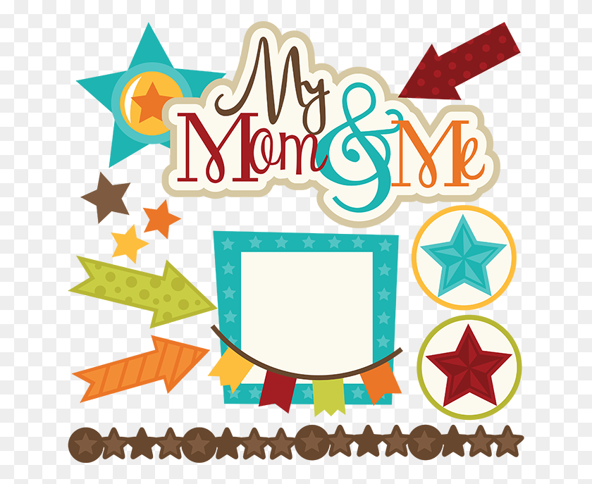 648x627 My Mom Me For Scrapbooking Mom And Son Stars - Mom Word Clipart
