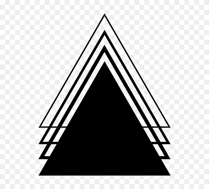 700x700 Triángulos Místicos De Tinta Y Agujeros De Tatuajes, Triángulo - Triángulo Negro Png