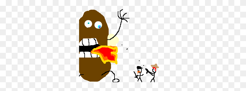 300x250 Mythbuster Guys Fighting For Giant Baked Potato Drawing - Baked Potato Clip Art