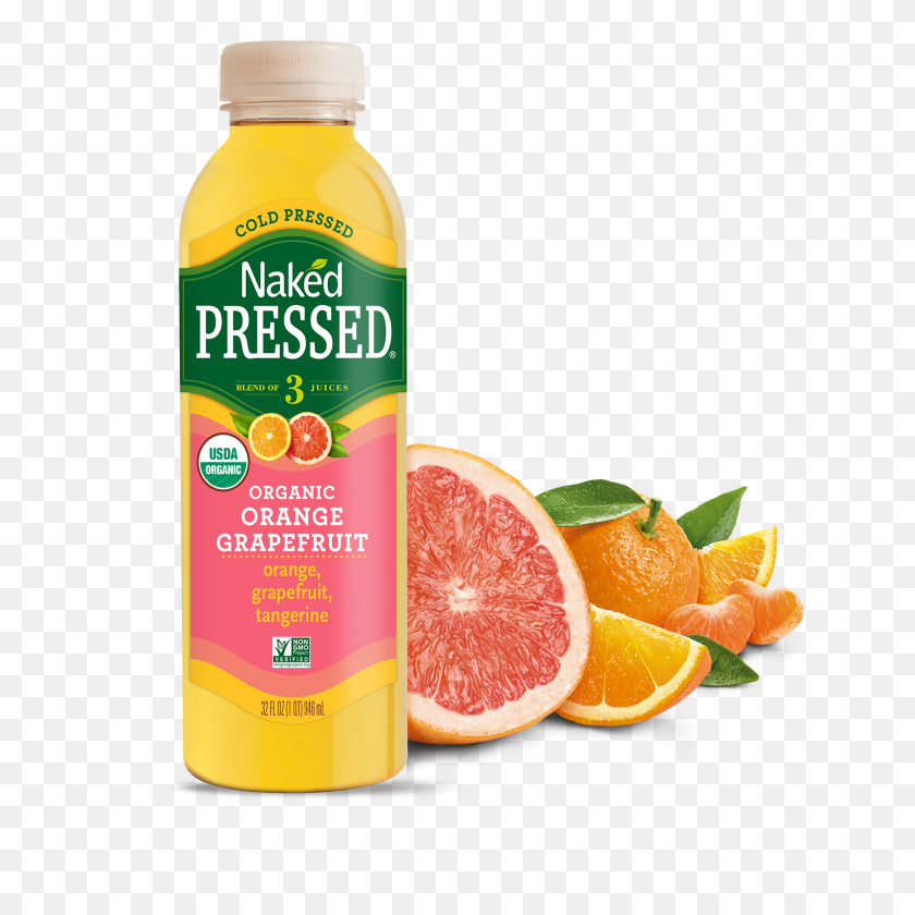 1600x1600 Naked Juice Organic Orange Grapefruit - Grapefruit PNG