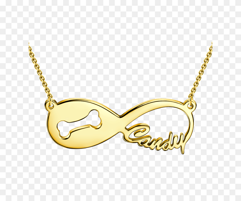 640x640 Name Necklace Official Bone Infinity Name Necklace Gold Plated - Gold Plate PNG
