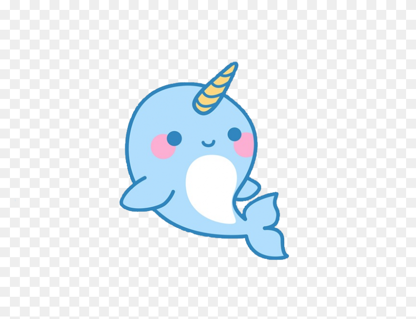 Narwhal Cute Tumblr Aesthetic Sticker Freetoedit Freeto - Aesthetic Clipart...