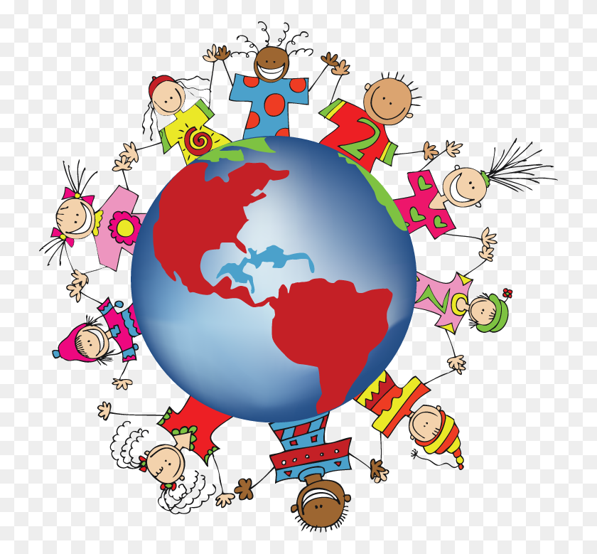 730x719 National Dress Clipart Kid Around World - Planet Earth Clipart