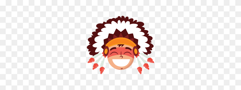 256x256 Native American Characters Cartoon - Indian Chief Clipart