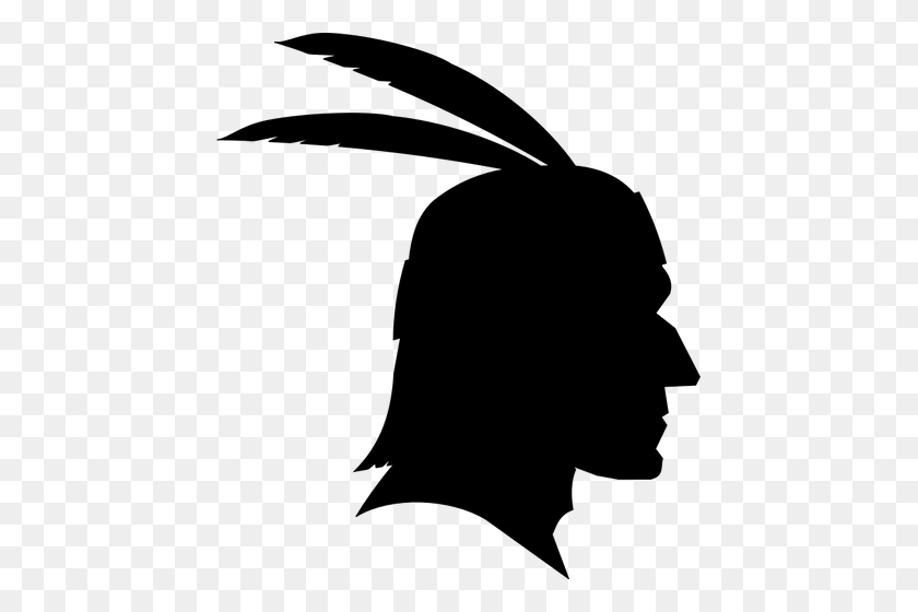 443x500 Native American Profile Silhouette Vector Image - Native American Clipart Black And White