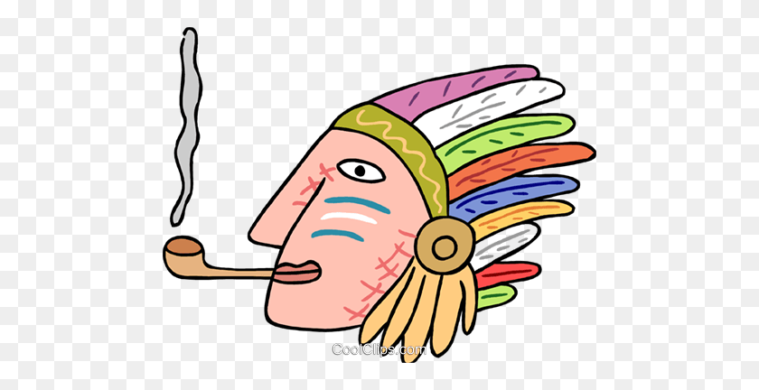 480x372 Native American Smoking Pipe Royalty Free Vector Clip Art - Native American Clipart