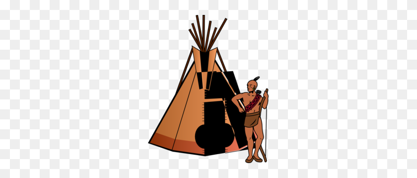243x298 Native American With Teepee Clip Art - Native American Clipart