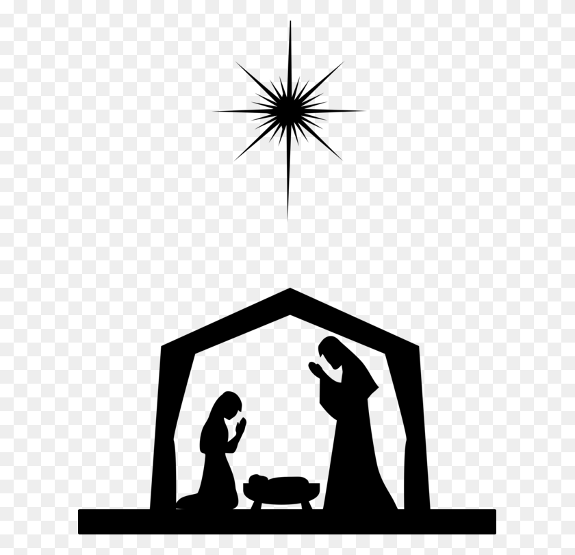 611x750 Вертеп Рождества Христова, Силуэт Христа, Детские Ясли - Сцены Клипарт