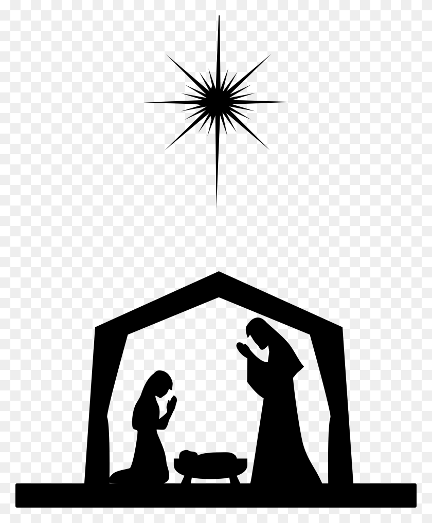 1954x2400 Nativity Silhouette - Nativity Clipart Black And White