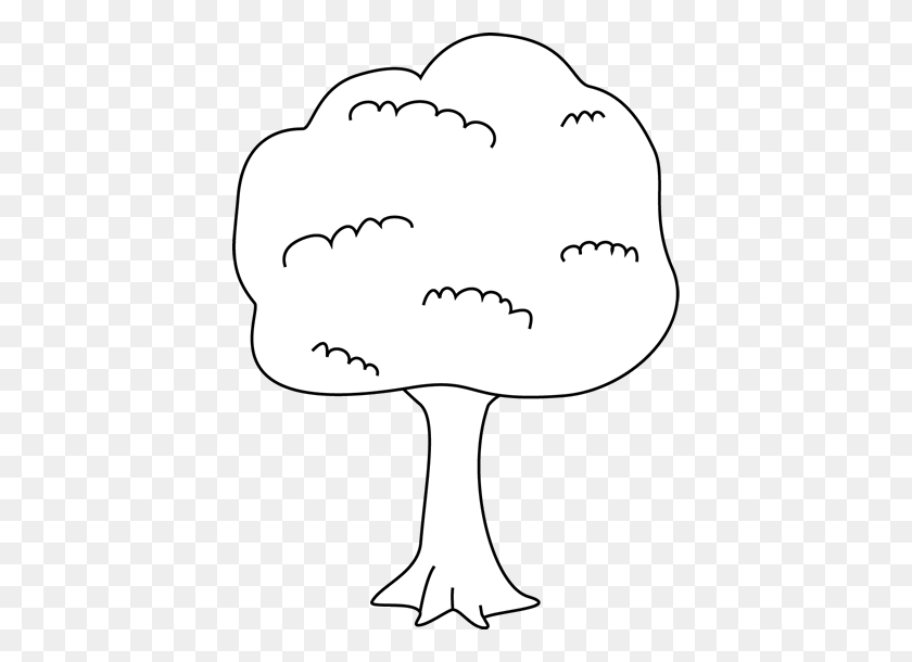 412x550 Nature Clipart Simple Tree - Oak Tree Clipart Black And White