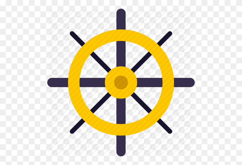 512x512 Nautical, Navigation, Ocean, Sail, Ship, Wheel Icon - Nautical PNG