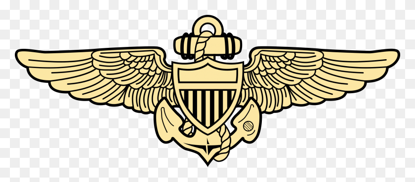 2000x793 Naval Aviation Insignia - Gold Wings PNG