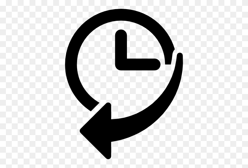 512x512 Navigation History Interface Symbol Of A Clock With An Arrow - Arrow Sign PNG