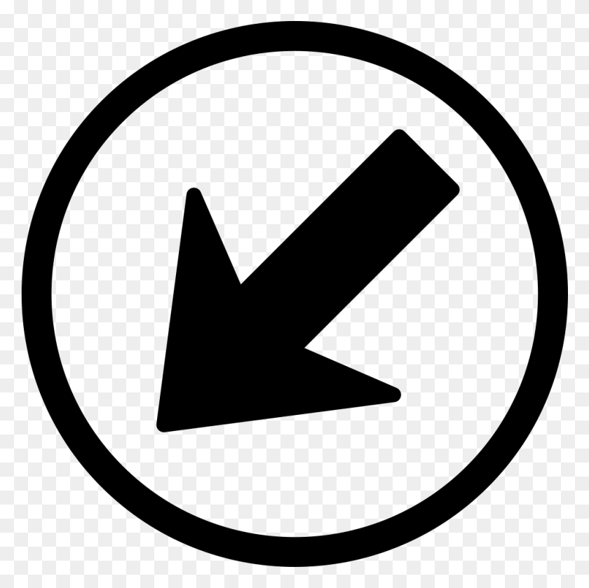 981x980 Navigational Arrow Pointing Down Left In A Circle Png Icon - Arrow Pointing Down PNG