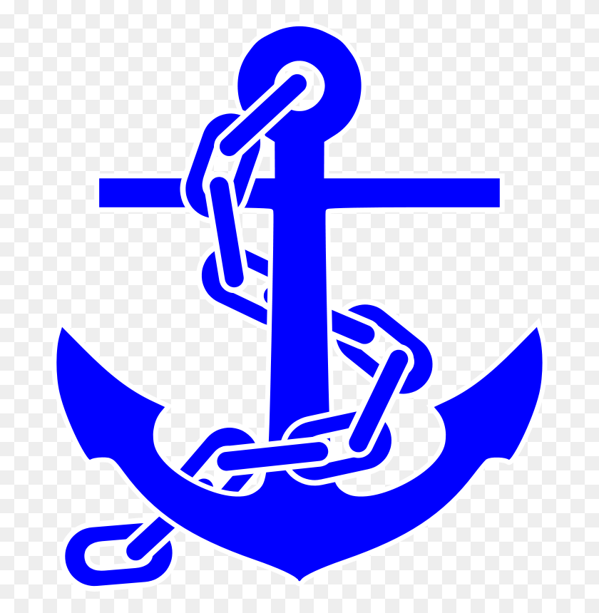 696x800 Navy Blue Anchor Clip Art, Blue Anchor Clip Art - Navy Clipart