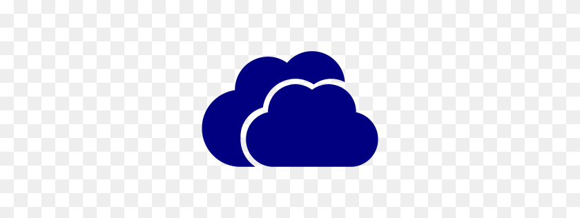 256x256 Navy Blue Clouds Icon - Blue Cloud PNG