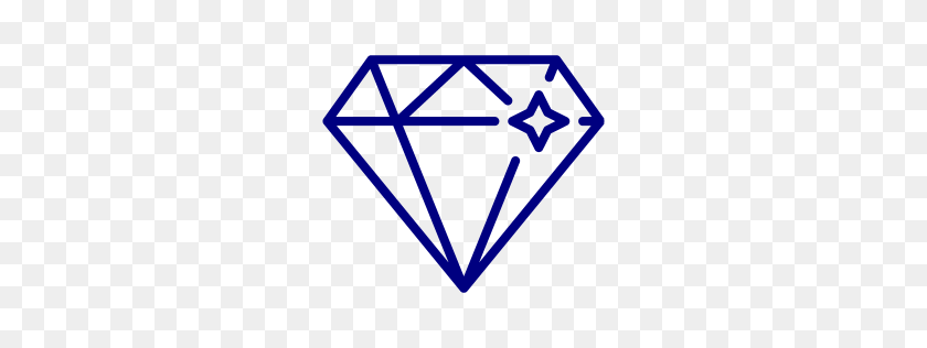 256x256 Icono De Diamante Azul Marino - Diamante Azul Png
